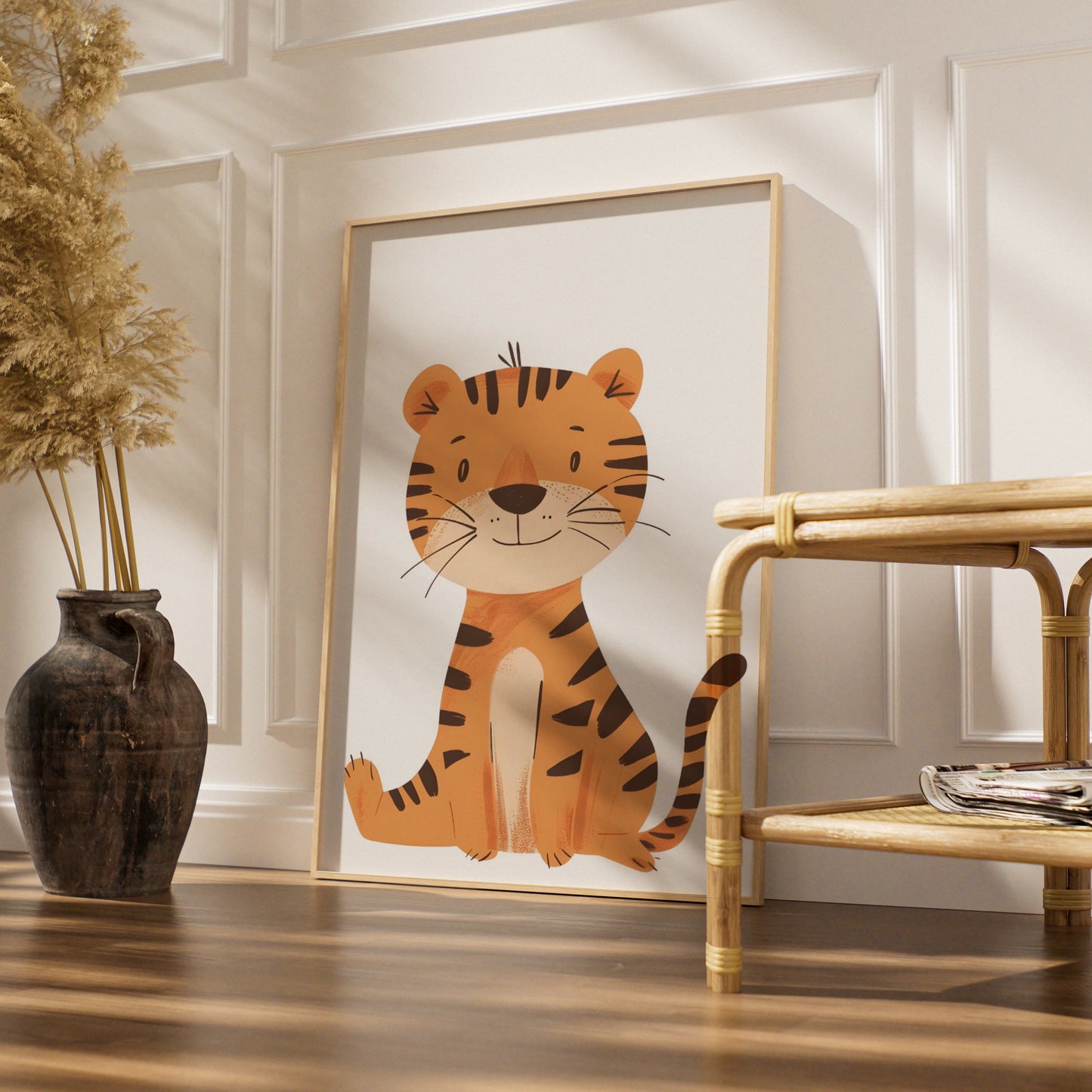Cute Tiger Nursery Wall Art, Baby Animal Poster, Kids Room Decor, Children's Print