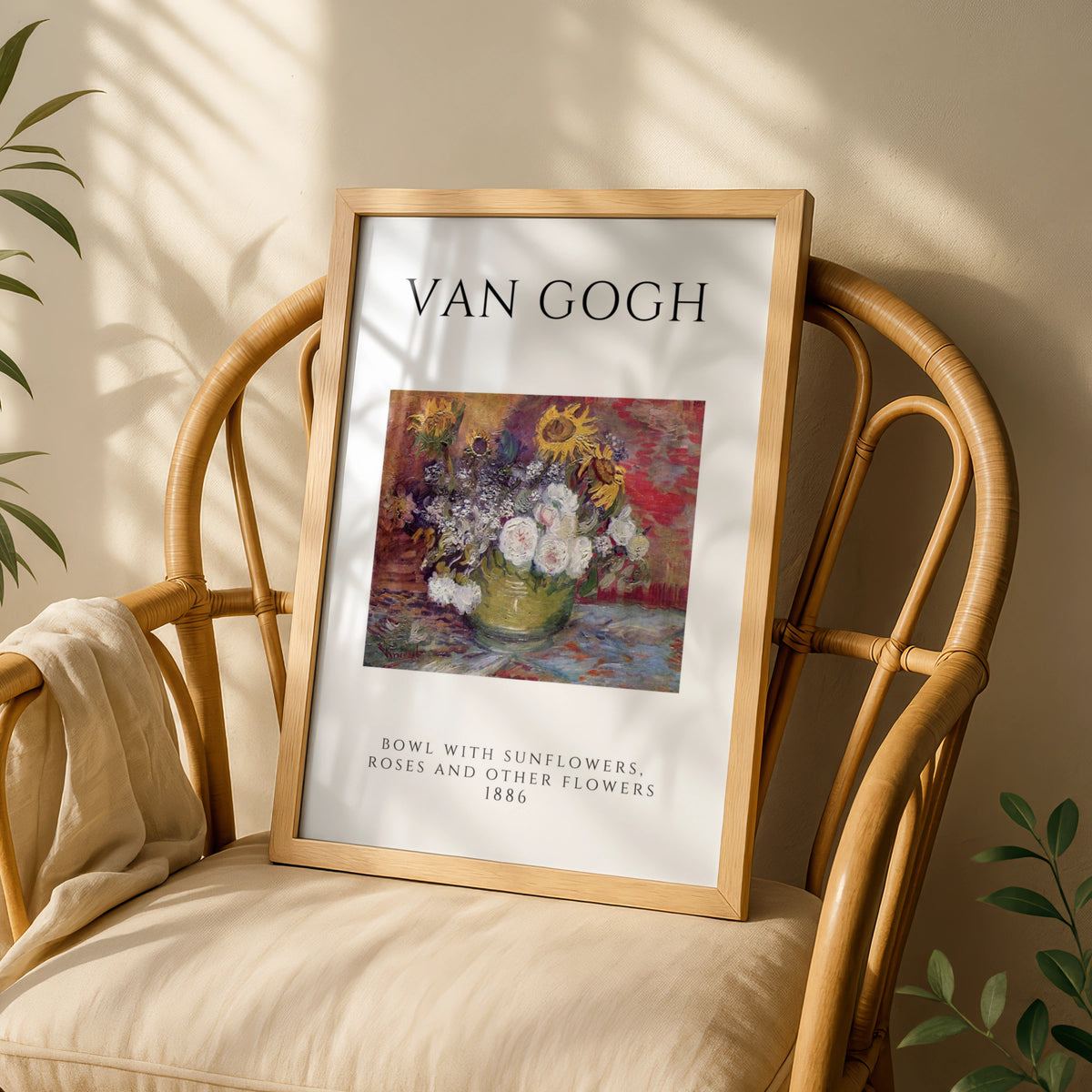 Van Gogh Floral Wall Art Print | Sunflowers Roses Bowl 1886 Vintage Poster, Gallery – product image 3