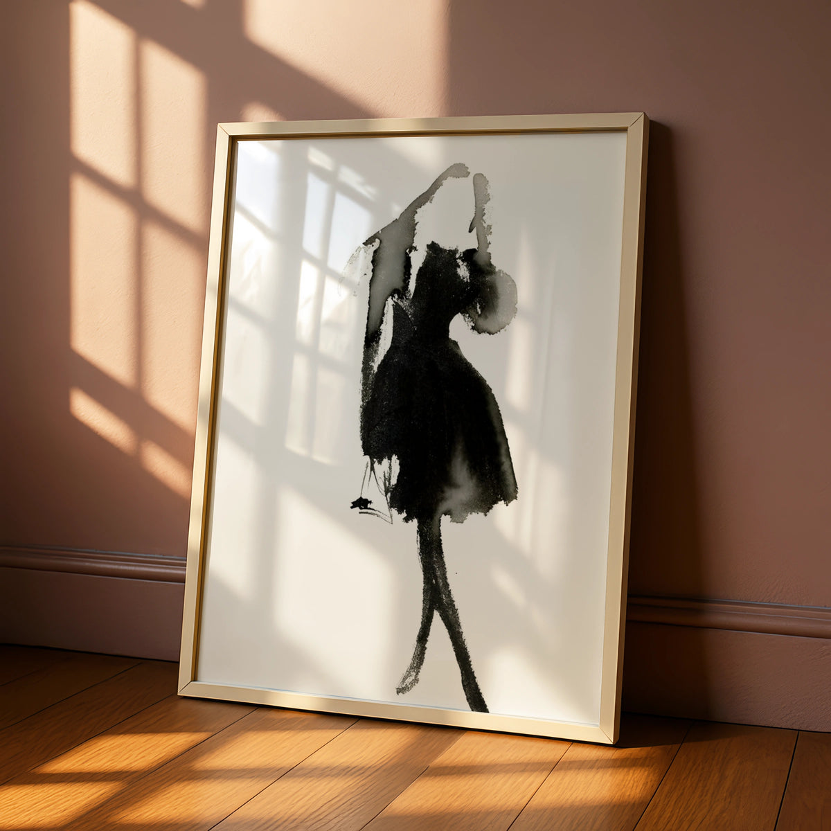 Fashion Figure Ink Art, Monochrome Wall Art, Black and White Poster, Minimalist Print