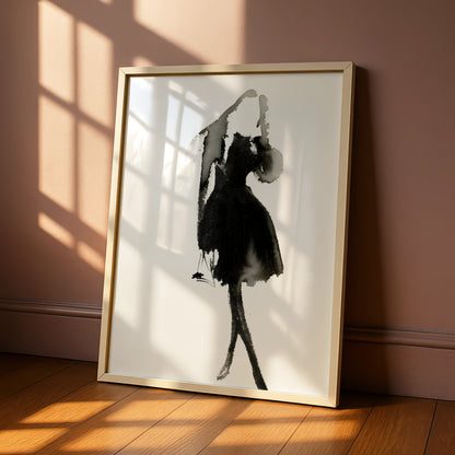 Fashion Figure Ink Art, Monochrome Wall Art, Black and White Poster, Minimalist Print