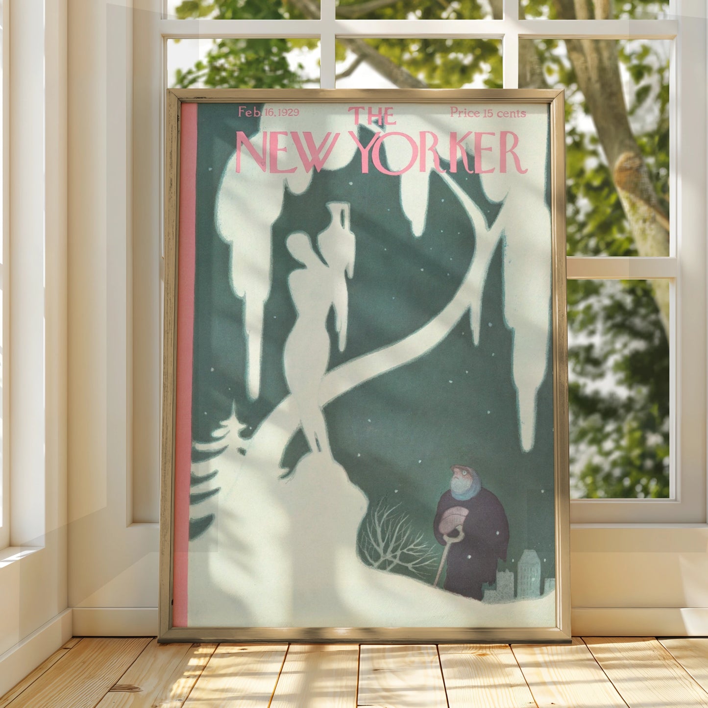The New Yorker February 1929 Winter Snow Cover Poster, Vintage Magazine Wall Art