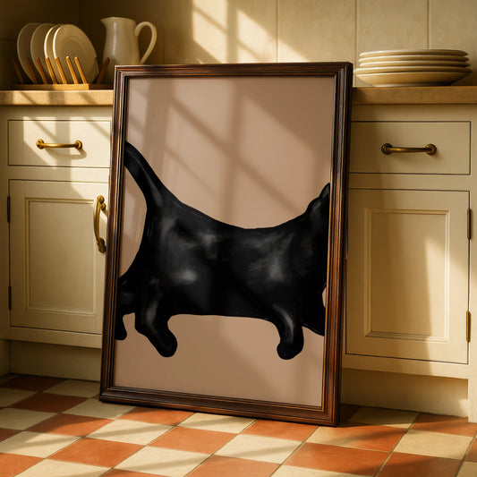 Halloween Black Cat Poster, Spooky Cat Wall Art, Witch Cat Print, Creepy Cat Decor