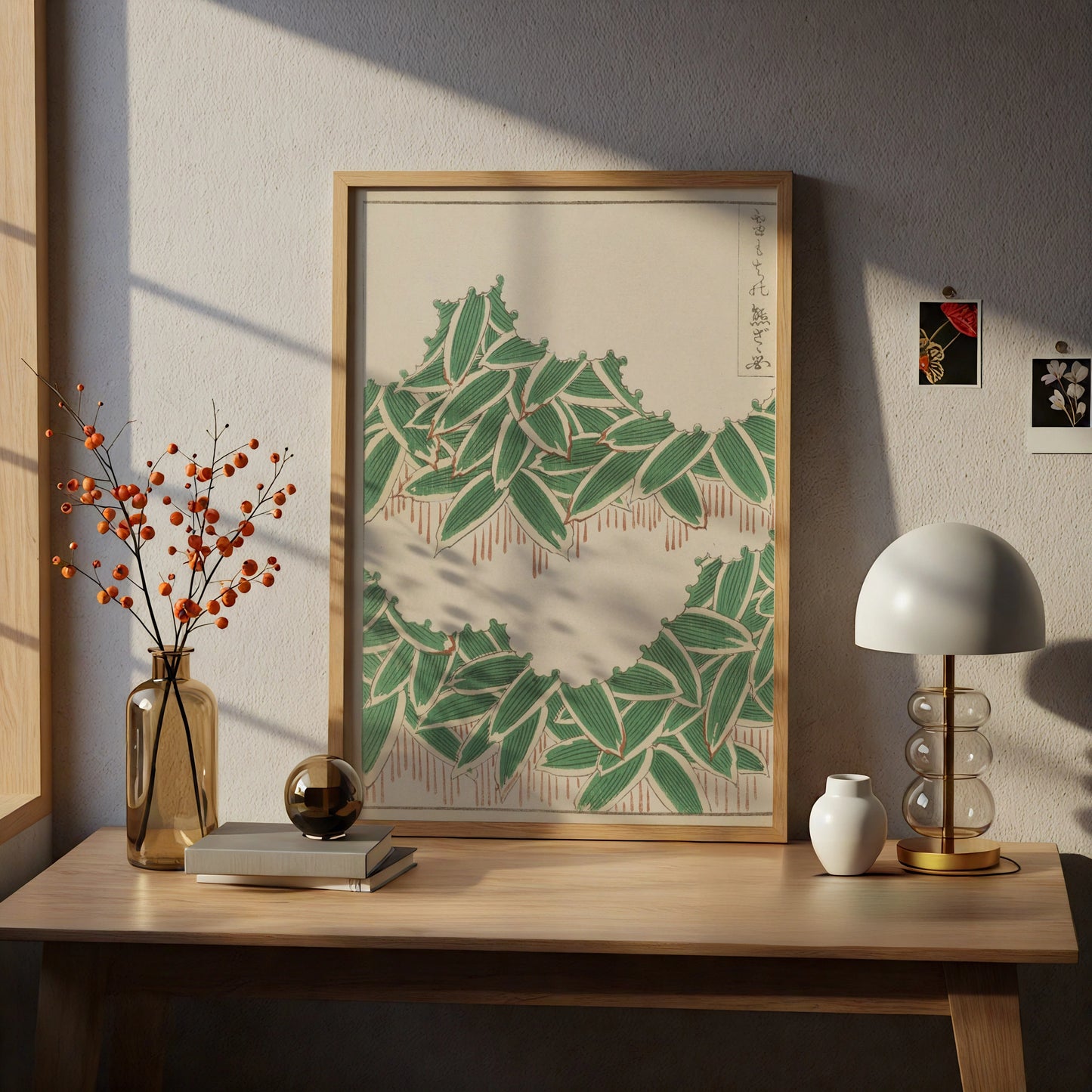 Japanese Botanical Print, Vintage Woodblock Leaf Wall Art, Bijutsukai 1901, Japandi Poster – A4 print