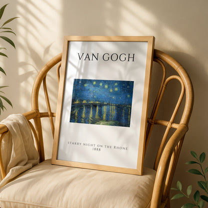 Van Gogh Starry Night on the Rhone Wall Art Print | Blue Vintage Poster, Living Room – product image 3