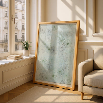 Japanese Botanical Print, Vintage Bijutsukai 1901, Woodblock Wall Art, Japandi Poster – A5 Oak frame