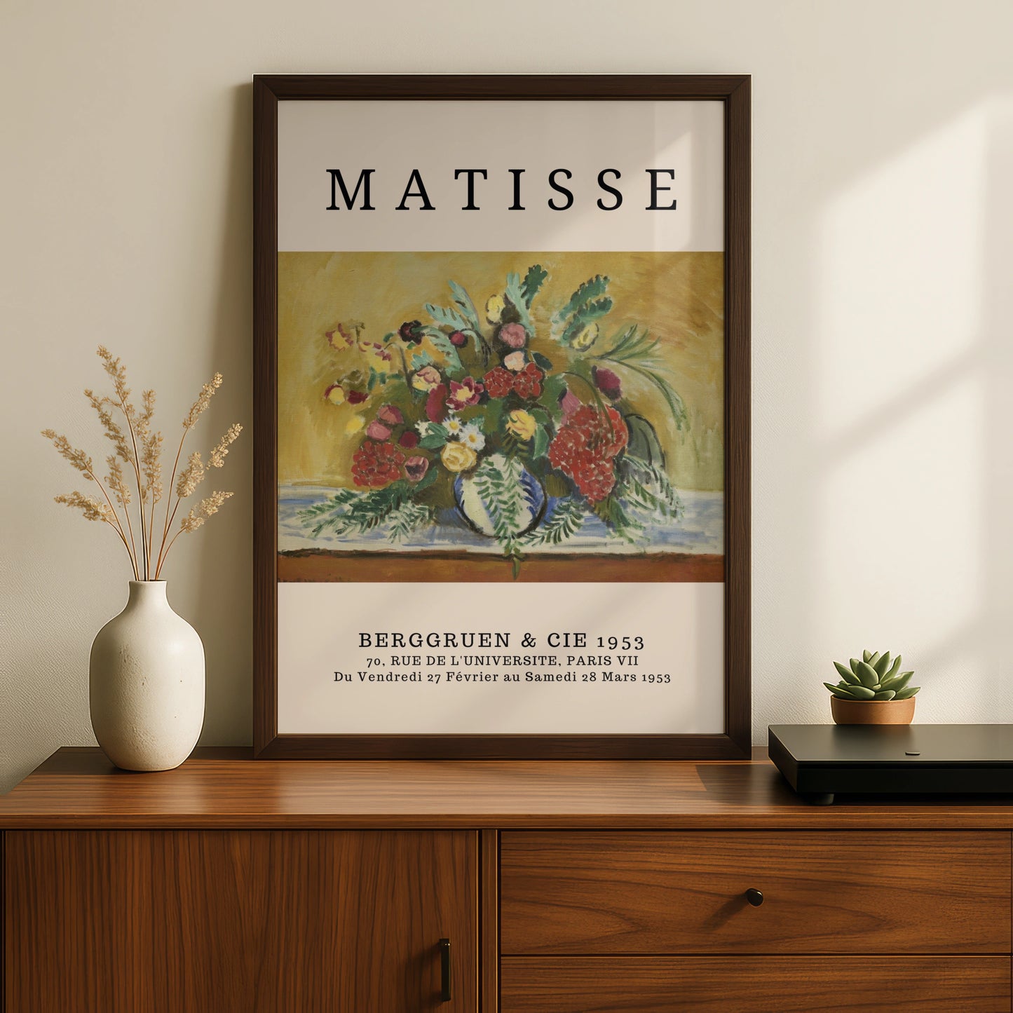 Vintage Floral Bouquet Wall Art Print, Colourful Botanical Modernist Poster – product image 2