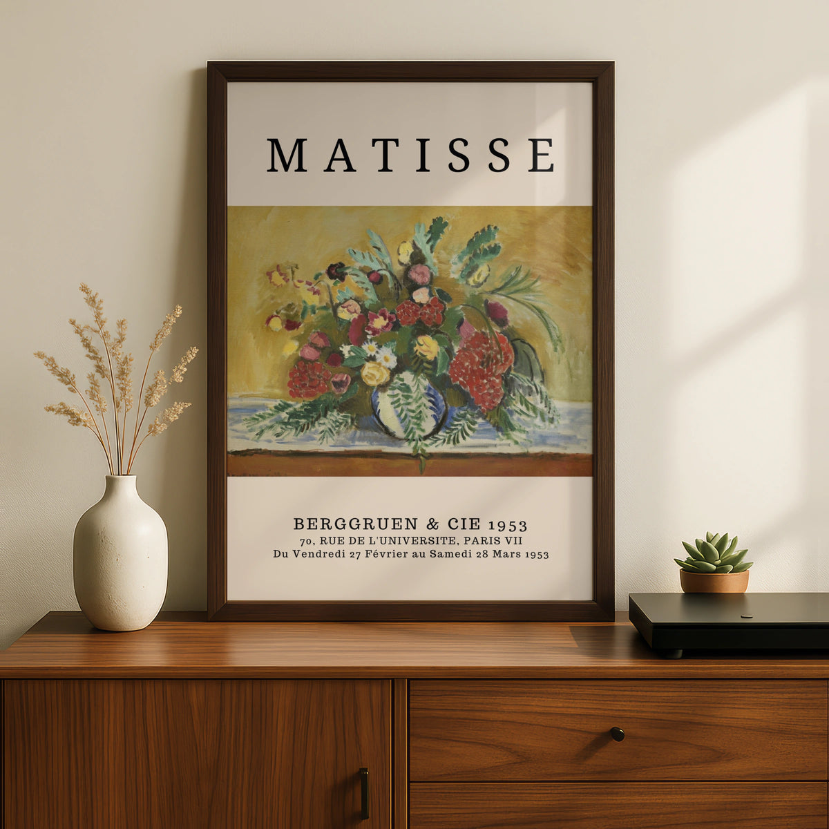 Vintage Floral Bouquet Wall Art Print, Colourful Botanical Modernist Poster – product image 2