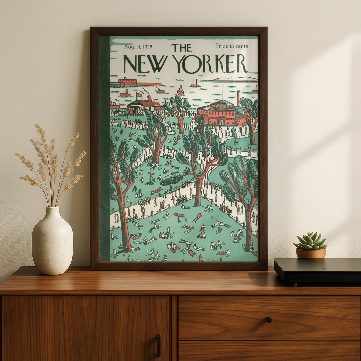 The New Yorker August 1926 Cover Poster, Vintage New York Park Wall Art Print