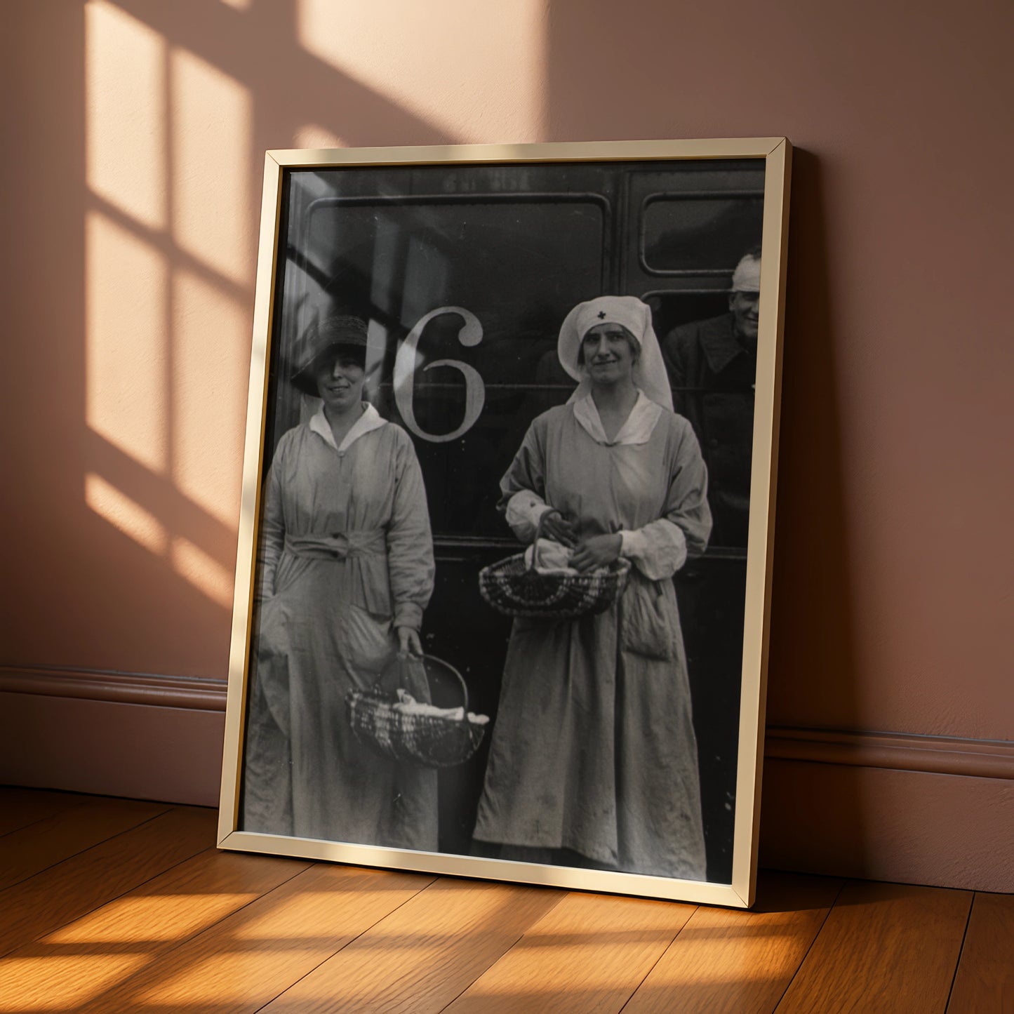 WW1 Nurses Vintage Photo Poster, Red Cross Women War History Black White Print