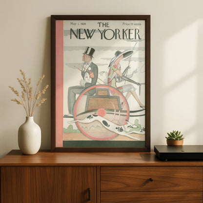 New Yorker 1926 Vintage Cover Poster, Art Deco Carriage Print, Retro Wall Art