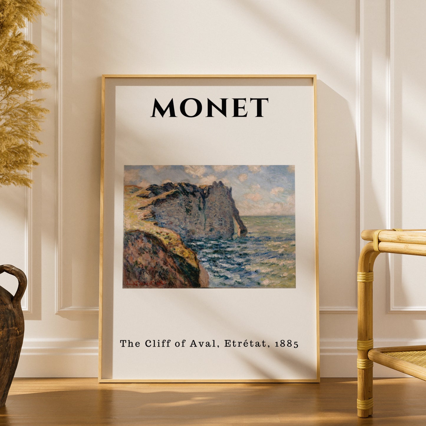 Monet Cliff of Aval Etretat Wall Art Print | Impressionist Coastal Poster, Living Room – product image 1