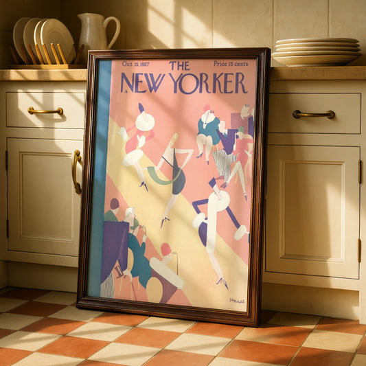 The New Yorker October 1927 Art Deco Dance Poster, Vintage Jazz Age Wall Art