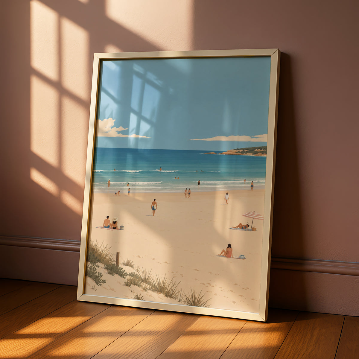 Australian Beach Scene Print, Coastal Wall Art, Summer Ocean Poster, Gallery Wall