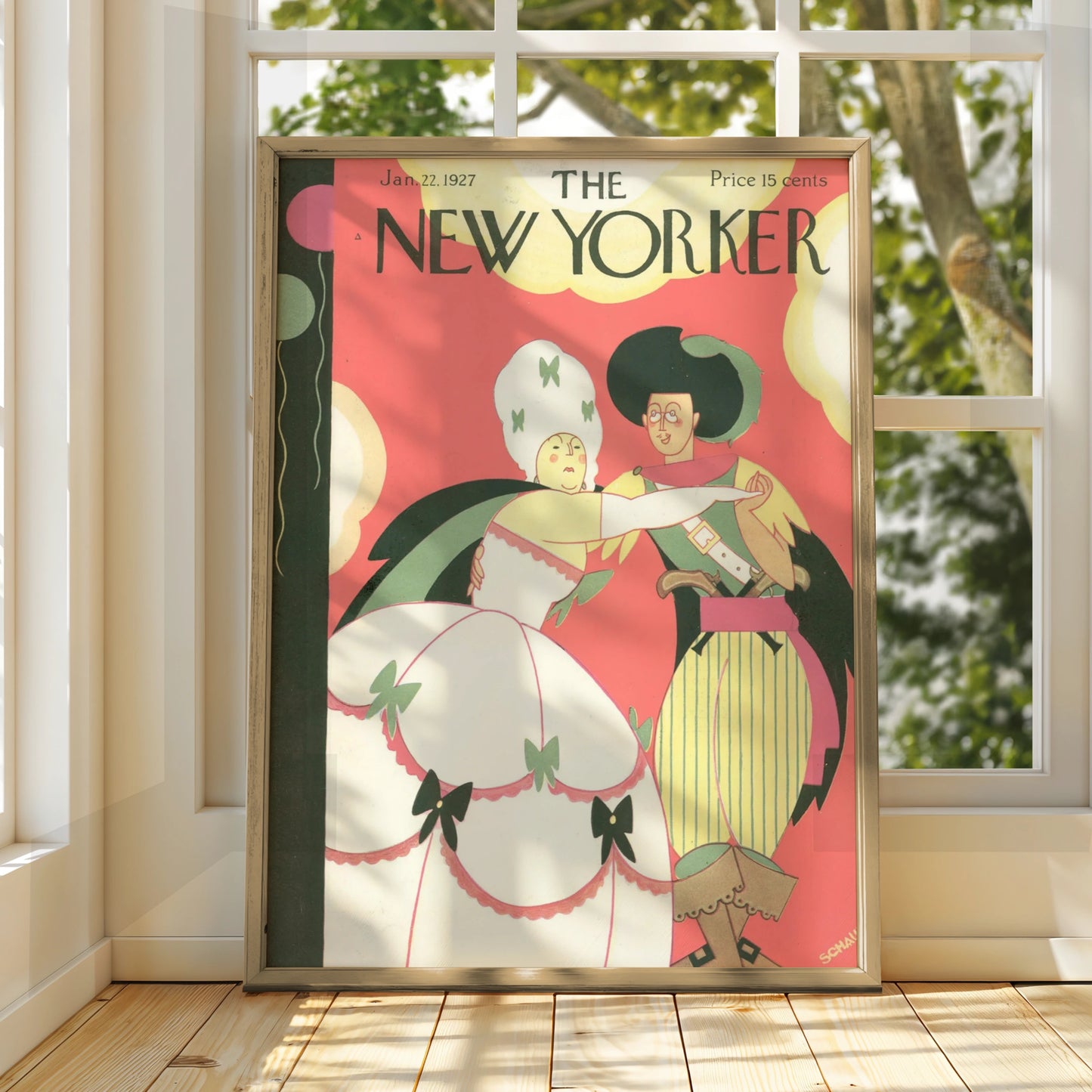 New Yorker 1927 Vintage Cover Poster, Art Deco Masquerade Ball Print, Retro Wall Art