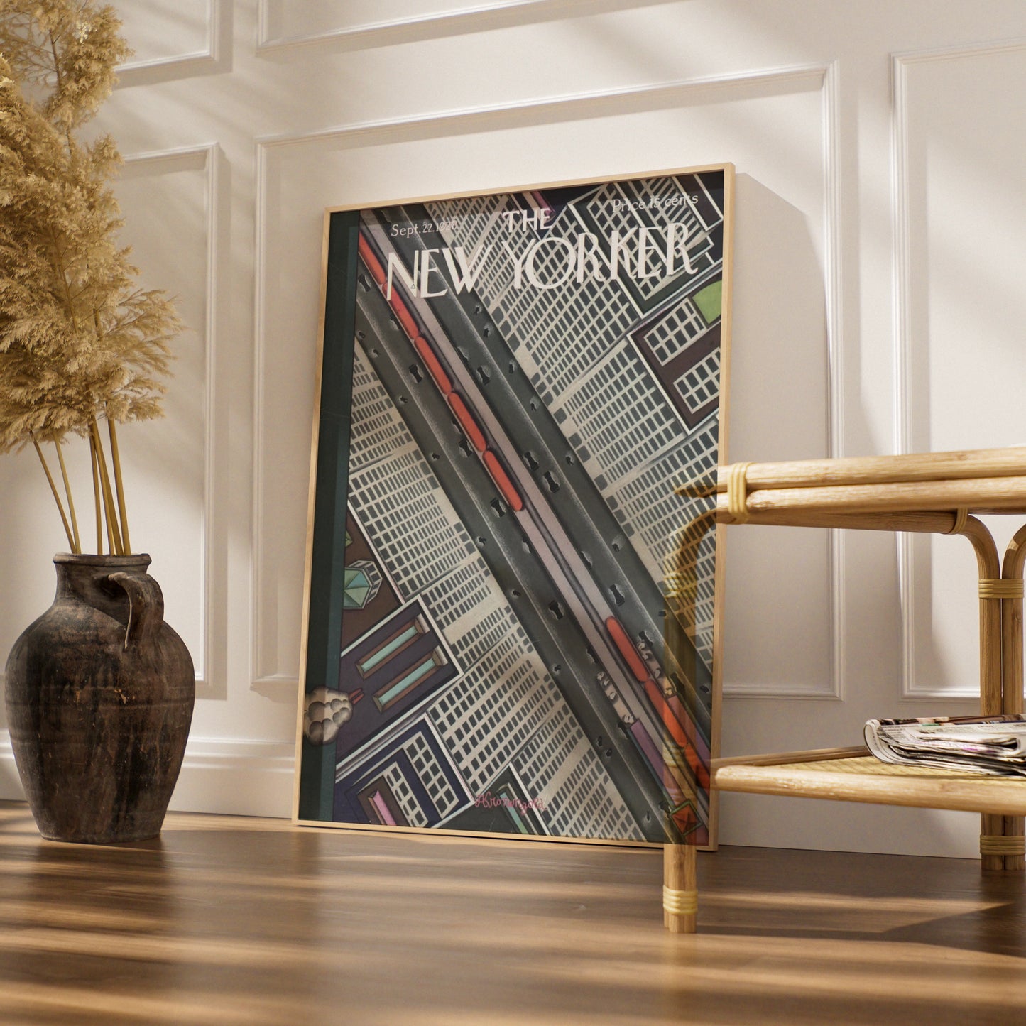 The New Yorker September 1928 Cover Poster, Art Deco NYC Aerial City Wall Art Print