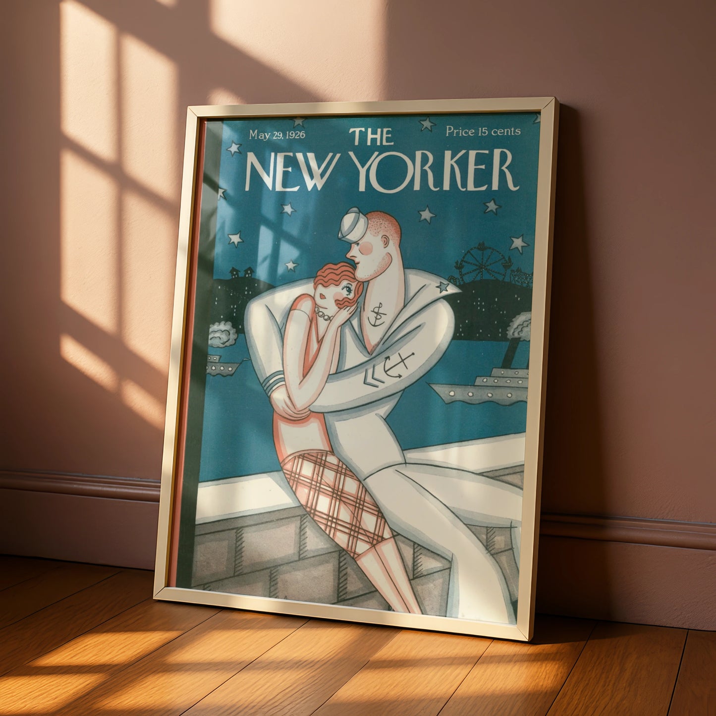 The New Yorker May 1926 Sailor Romance Cover Poster, Vintage Art Deco Wall Art