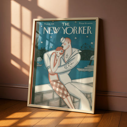 The New Yorker May 1926 Sailor Romance Cover Poster, Vintage Art Deco Wall Art