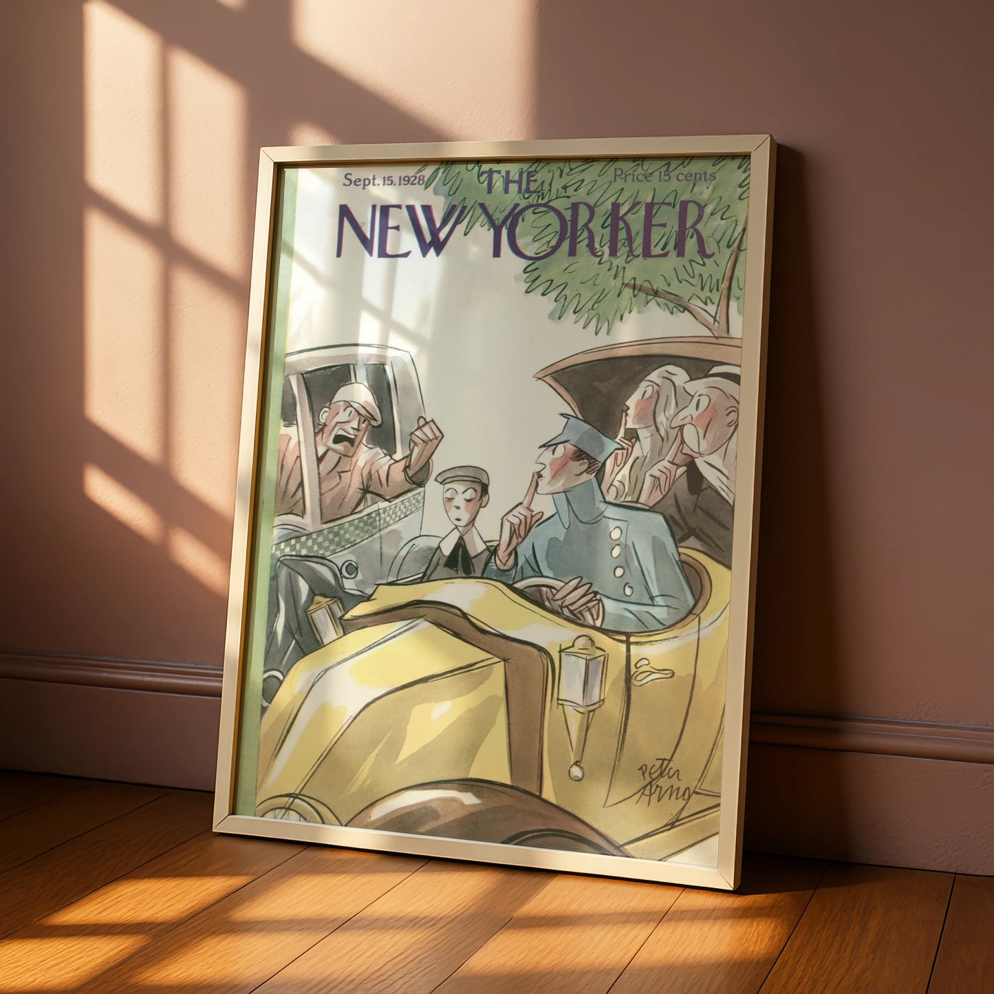 New Yorker Cover Poster Sept 1928, Peter Arno Vintage Car Art, Retro Wall Print