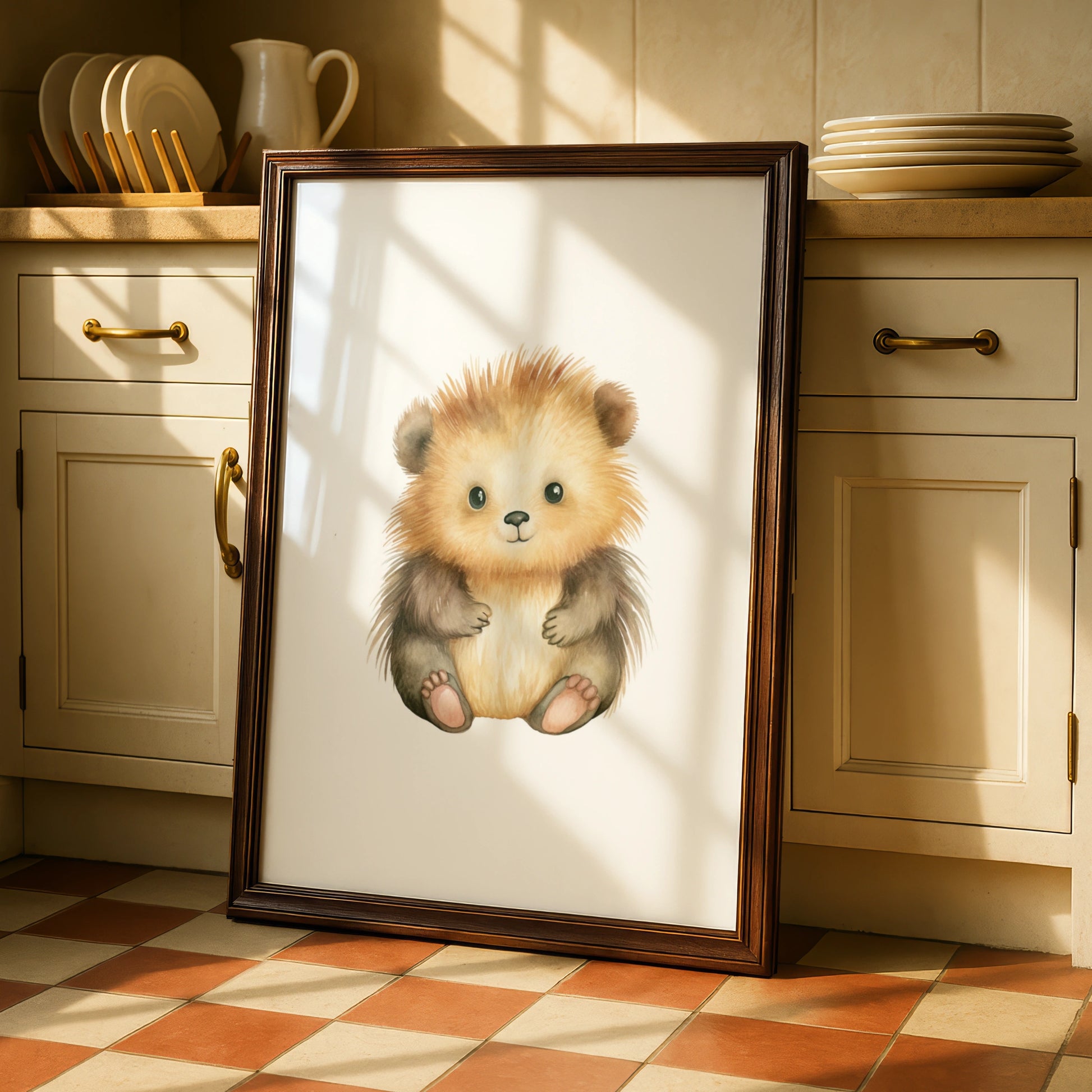 Cute Baby Bear Nursery Wall Art, Watercolour Animal Poster, Kids Room Decor Print