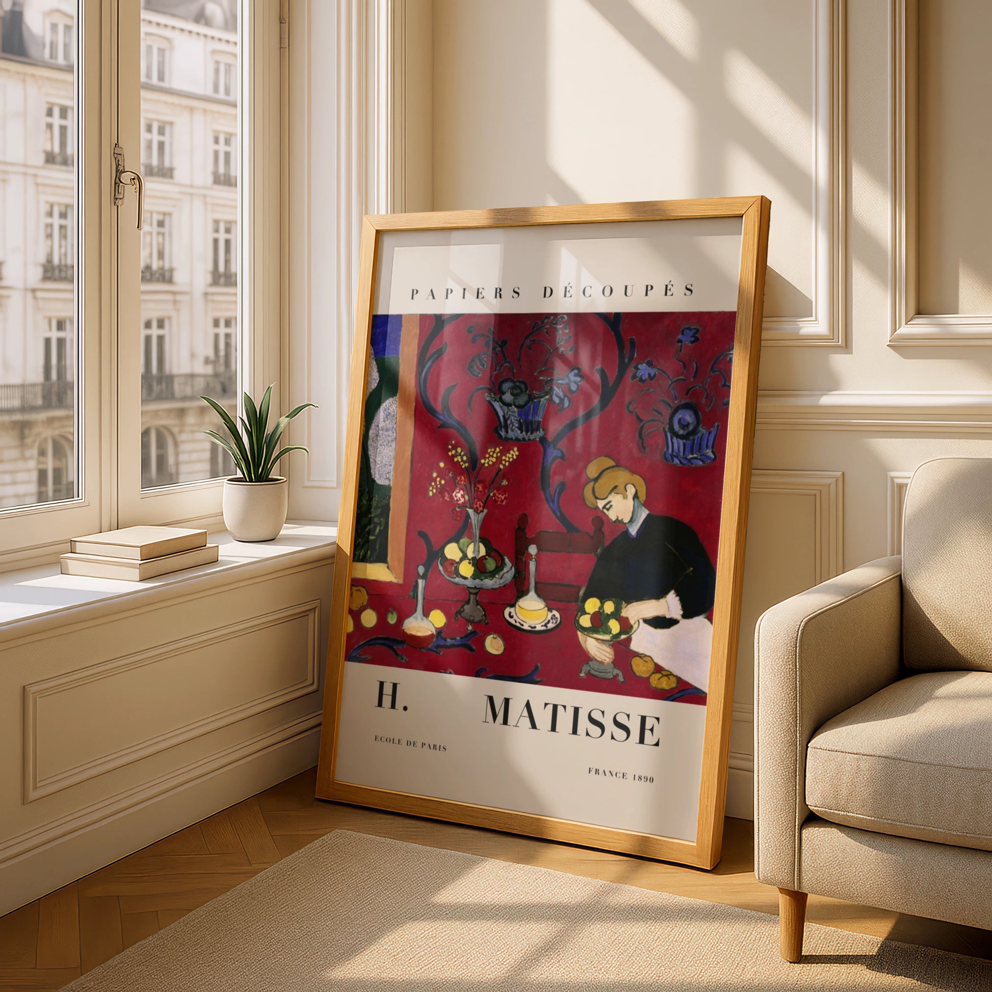 Red Room Wall Art Print, Colourful Fauvist Vintage Living Room Poster – product image 4