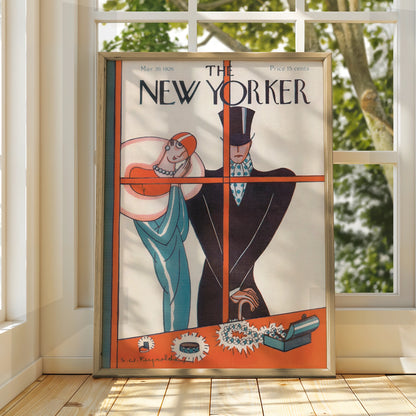 The New Yorker March 1926 Art Deco Cover Poster, Vintage 1920s Fashion Wall Art