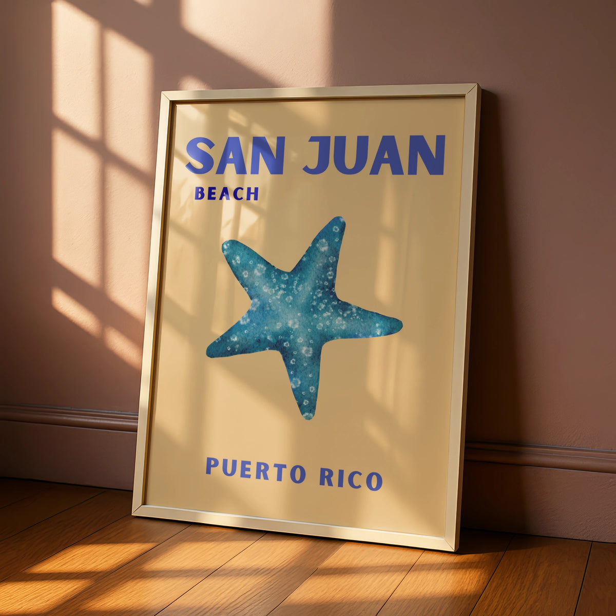 San Juan Puerto Rico Travel Poster, Beach Wall Art, Caribbean Retro Print