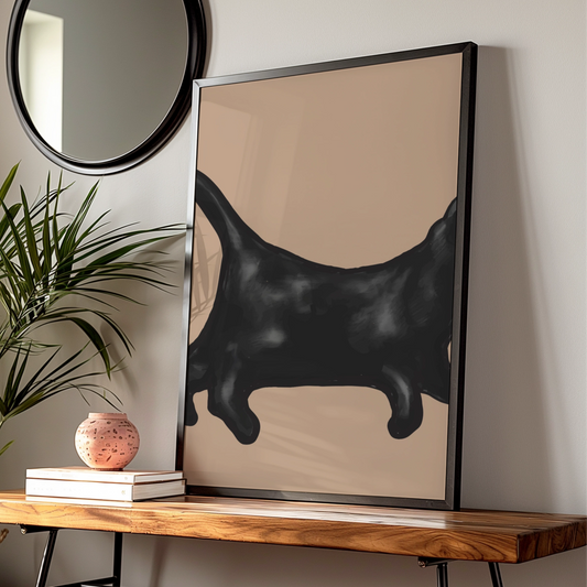 Halloween Black Cat Poster, Spooky Cat Wall Art, Witch Cat Print, Creepy Cat Decor