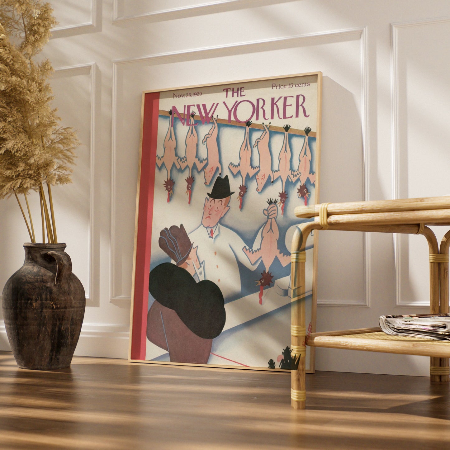 New Yorker 1929 Cover Poster, Thanksgiving Turkey Butcher Art Print, Vintage Wall Art