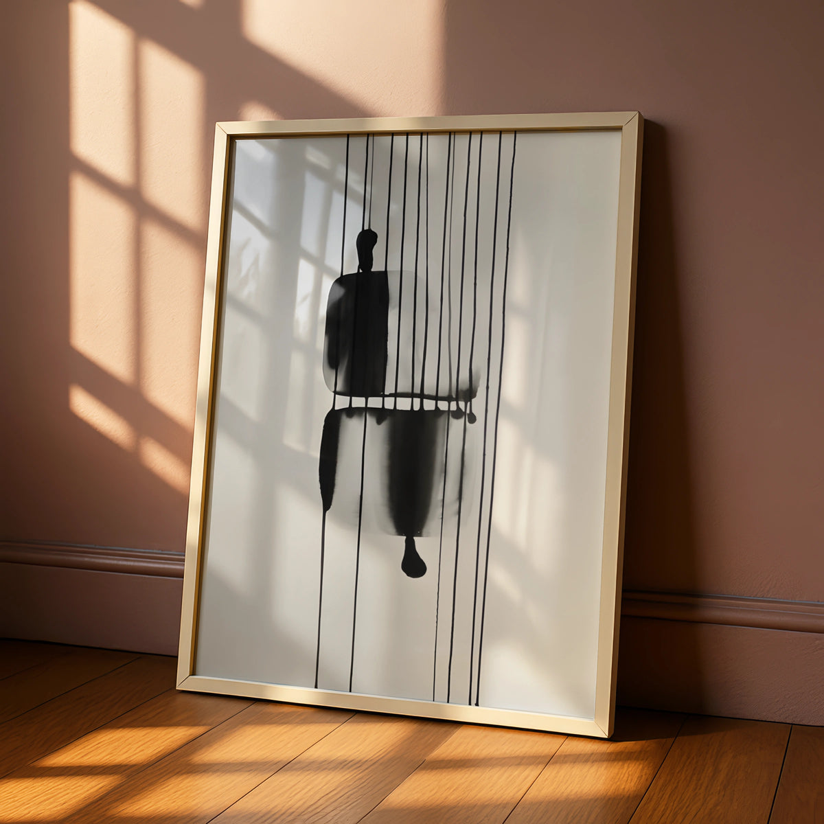 Abstract Figure Monochrome Wall Art, Black and White Poster, Minimalist Print, Modern Decor