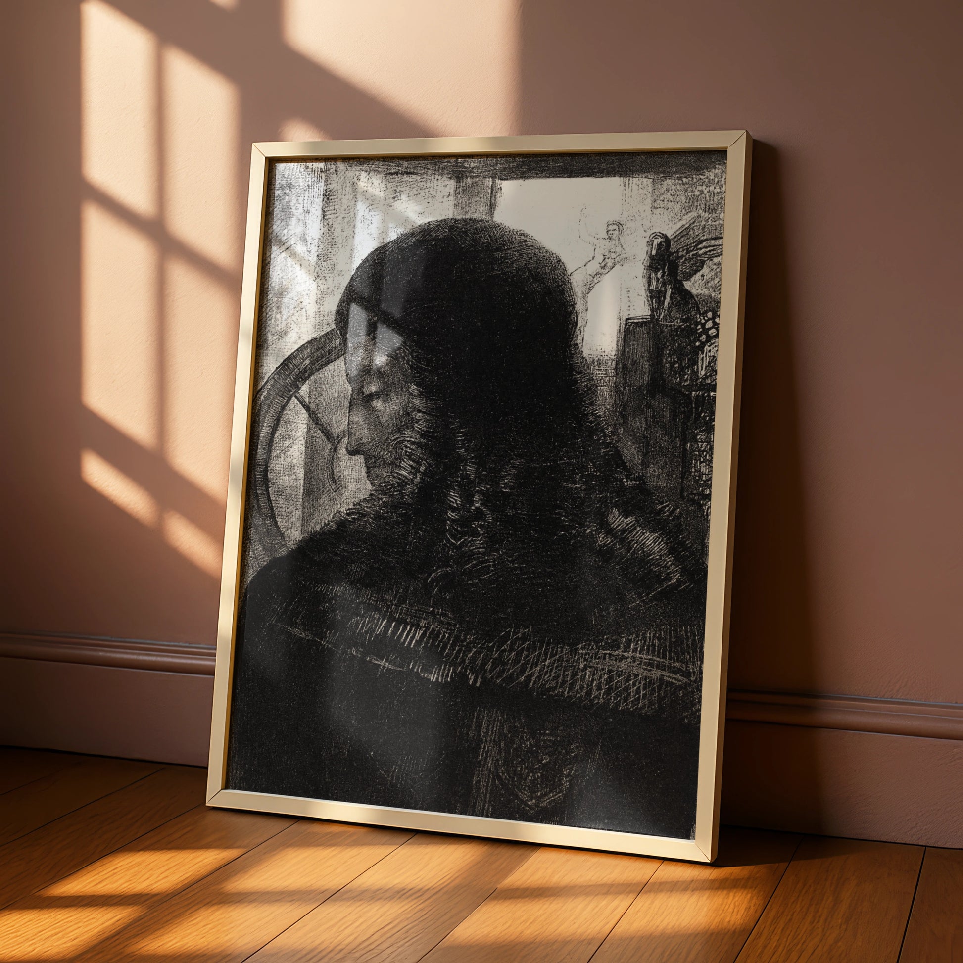 Halloween Dark Gothic Portrait Poster, Occult Figure Wall Art, Spooky Black Print