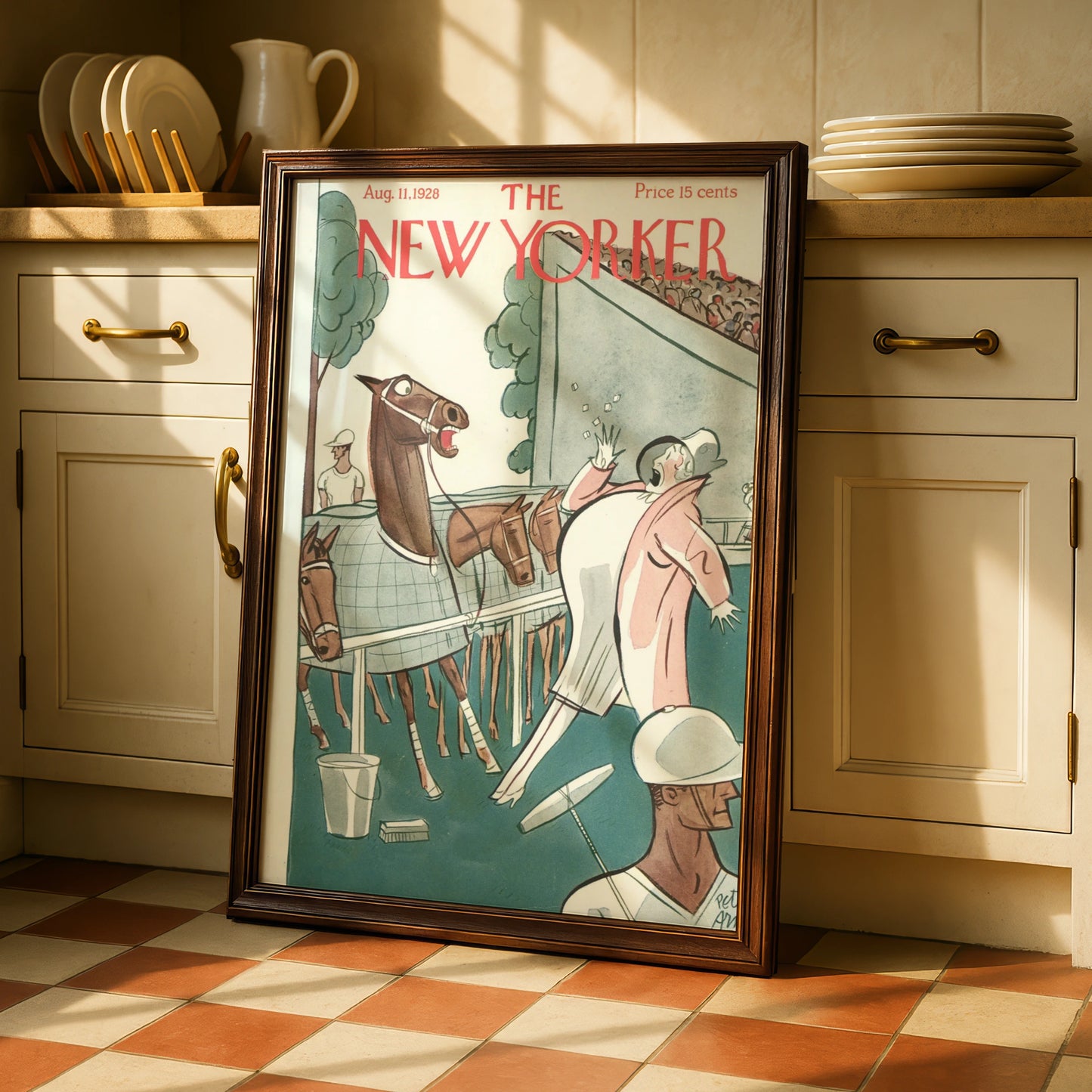 The New Yorker August 1928 Horse Racing Cover Poster, Vintage Art Deco Wall Art Print