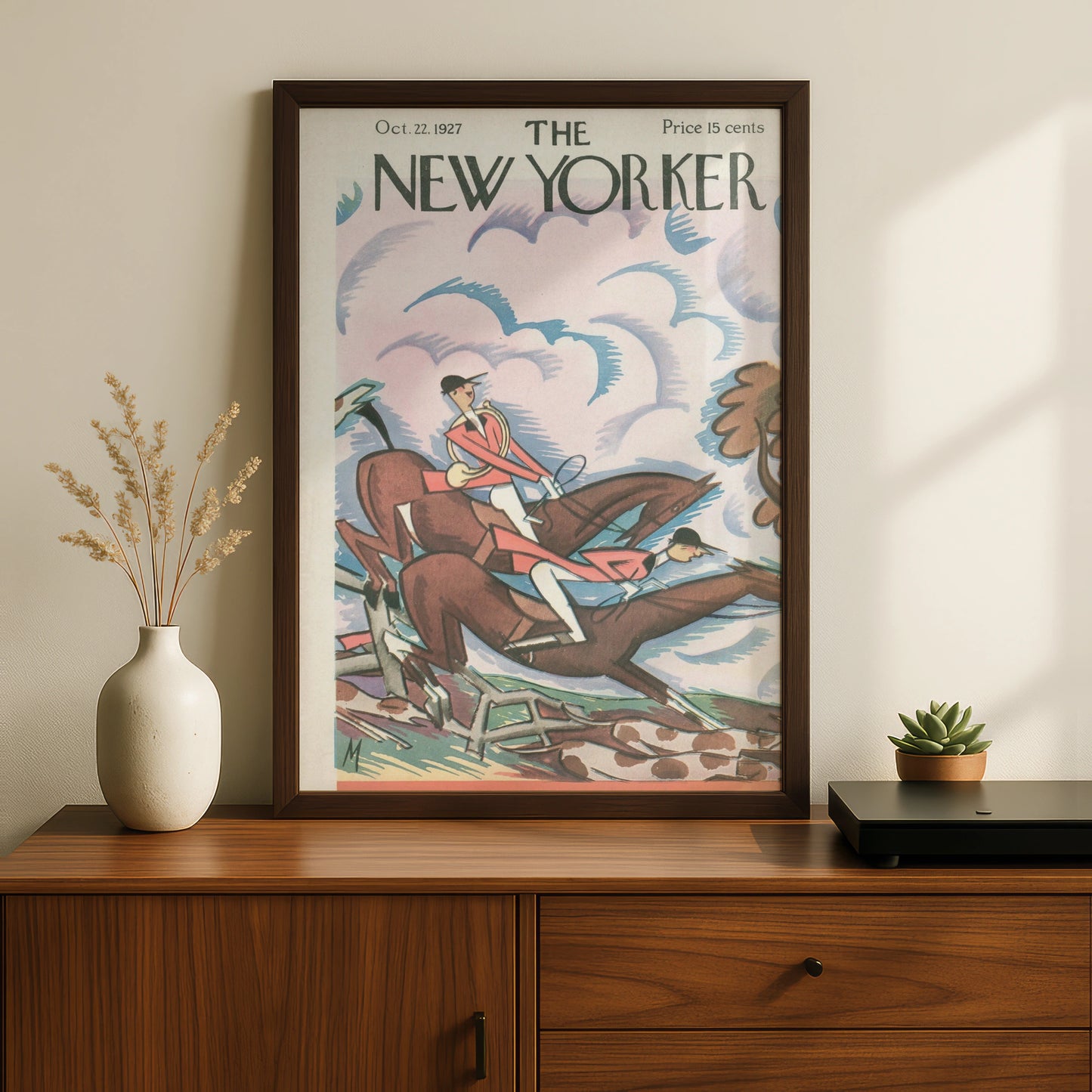The New Yorker October 1927 Fox Hunt Cover Poster, Vintage Equestrian Wall Art