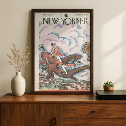The New Yorker October 1927 Fox Hunt Cover Poster, Vintage Equestrian Wall Art