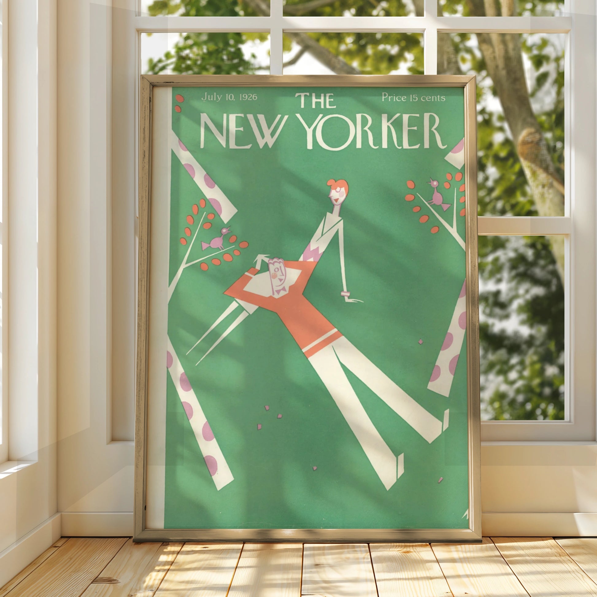 The New Yorker July 1926 Cover Poster, Vintage Art Deco Wall Art, Green Retro Print