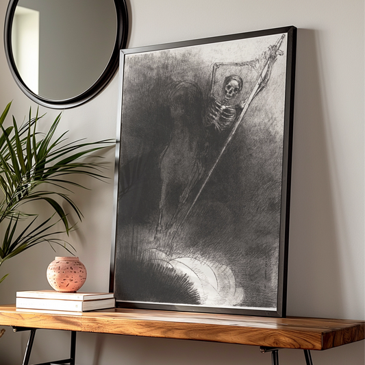 Grim Reaper Skeleton Wall Art, Dark Halloween Poster, Gothic Skull Print, Macabre Home Decor