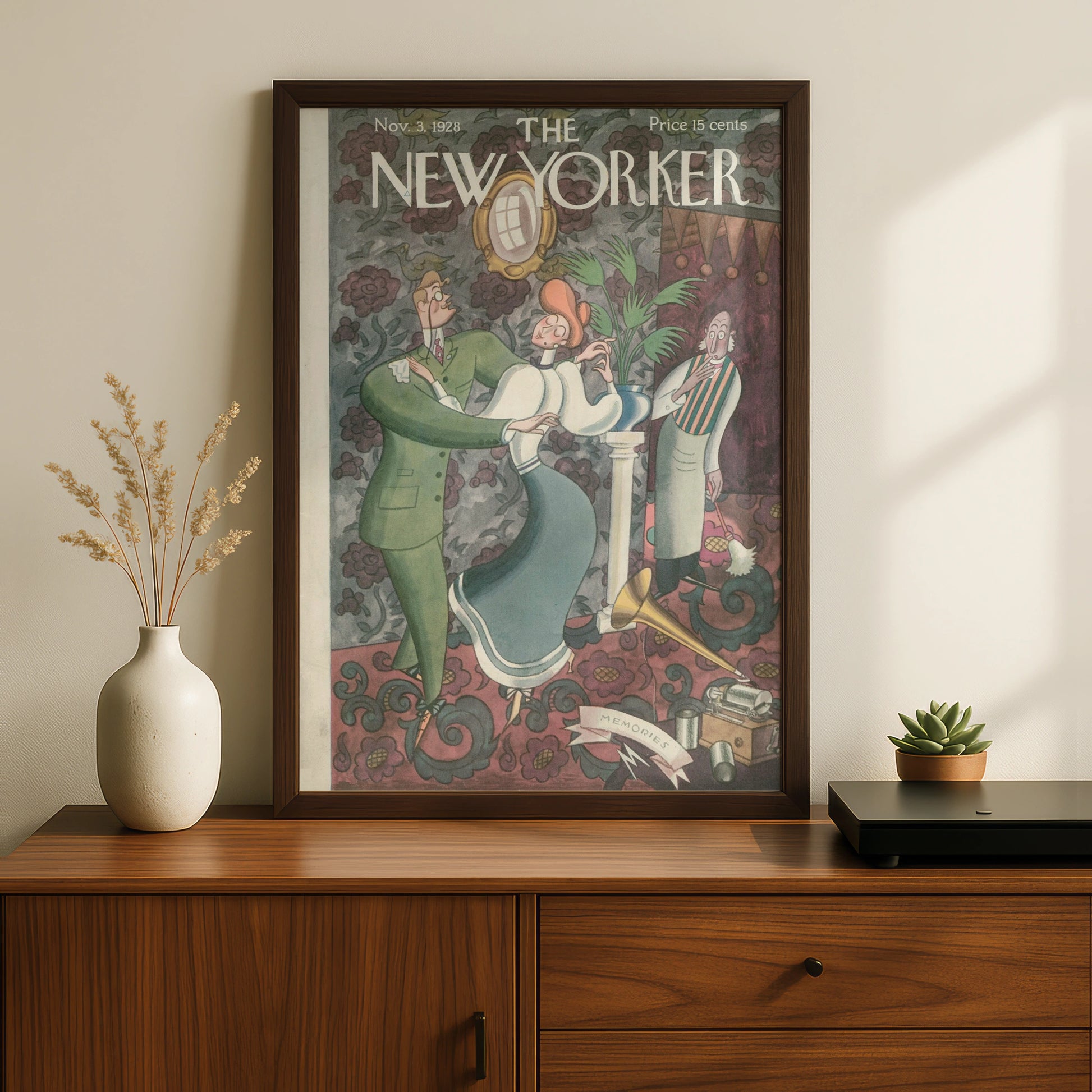 The New Yorker November 1928 Vintage Cover Poster, Retro Couple Dancing Wall Art