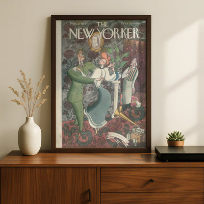 The New Yorker November 1928 Vintage Cover Poster, Retro Couple Dancing Wall Art