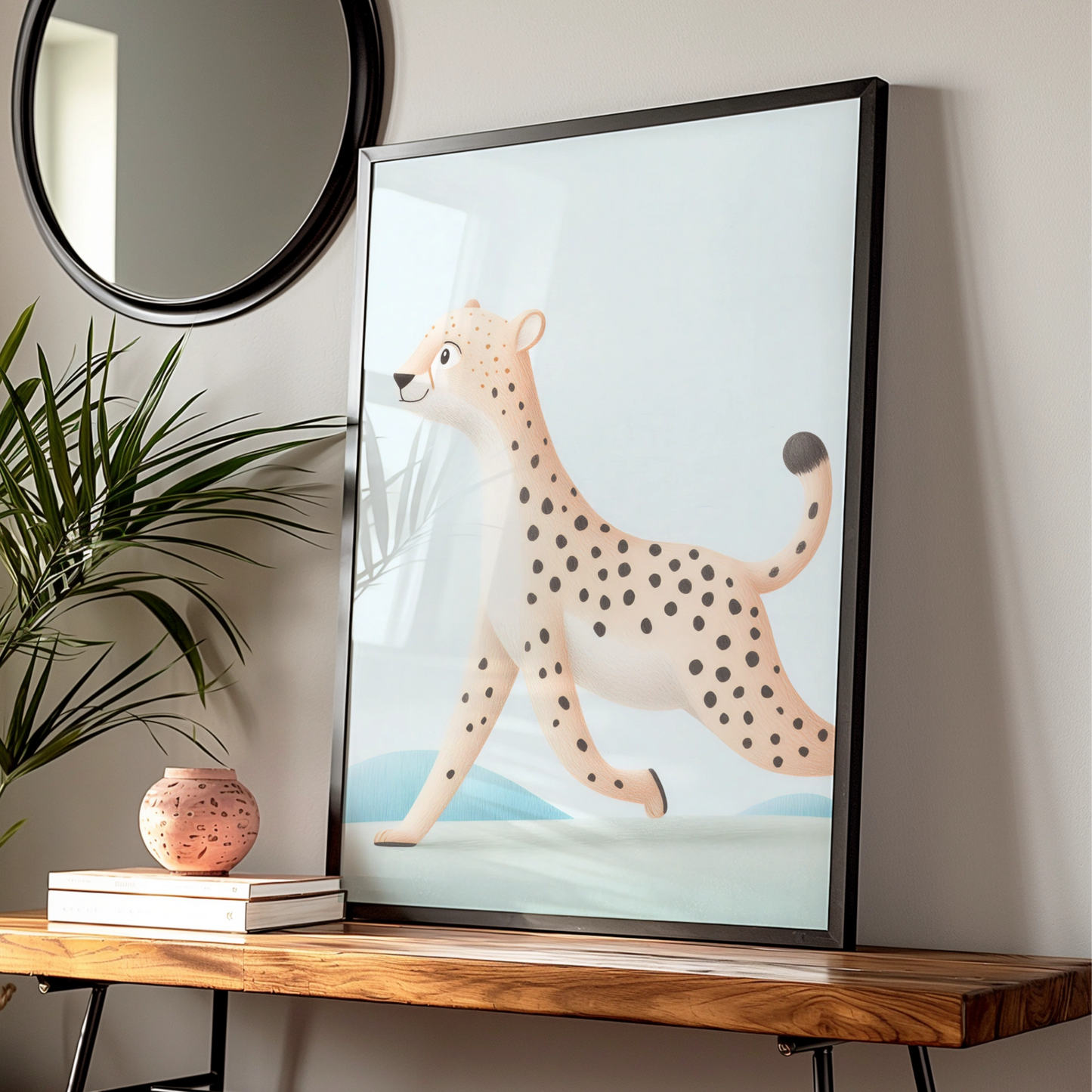 Cheetah Nursery Wall Art, Safari Animal Print, Kids Room Poster, Cute Baby Decor