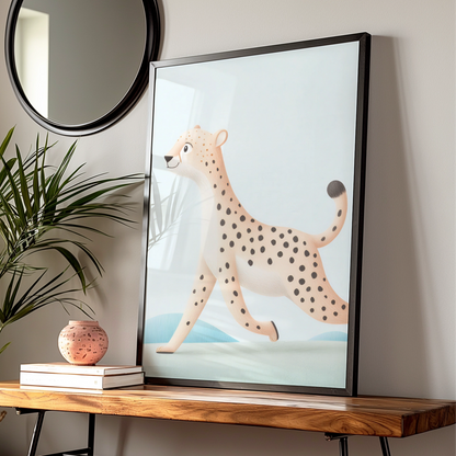 Cheetah Nursery Wall Art, Safari Animal Print, Kids Room Poster, Cute Baby Decor