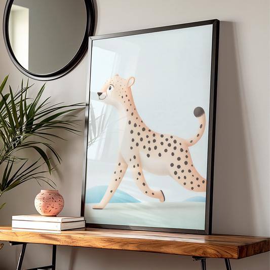 Cheetah Nursery Wall Art, Safari Animal Print, Kids Room Poster, Cute Baby Decor