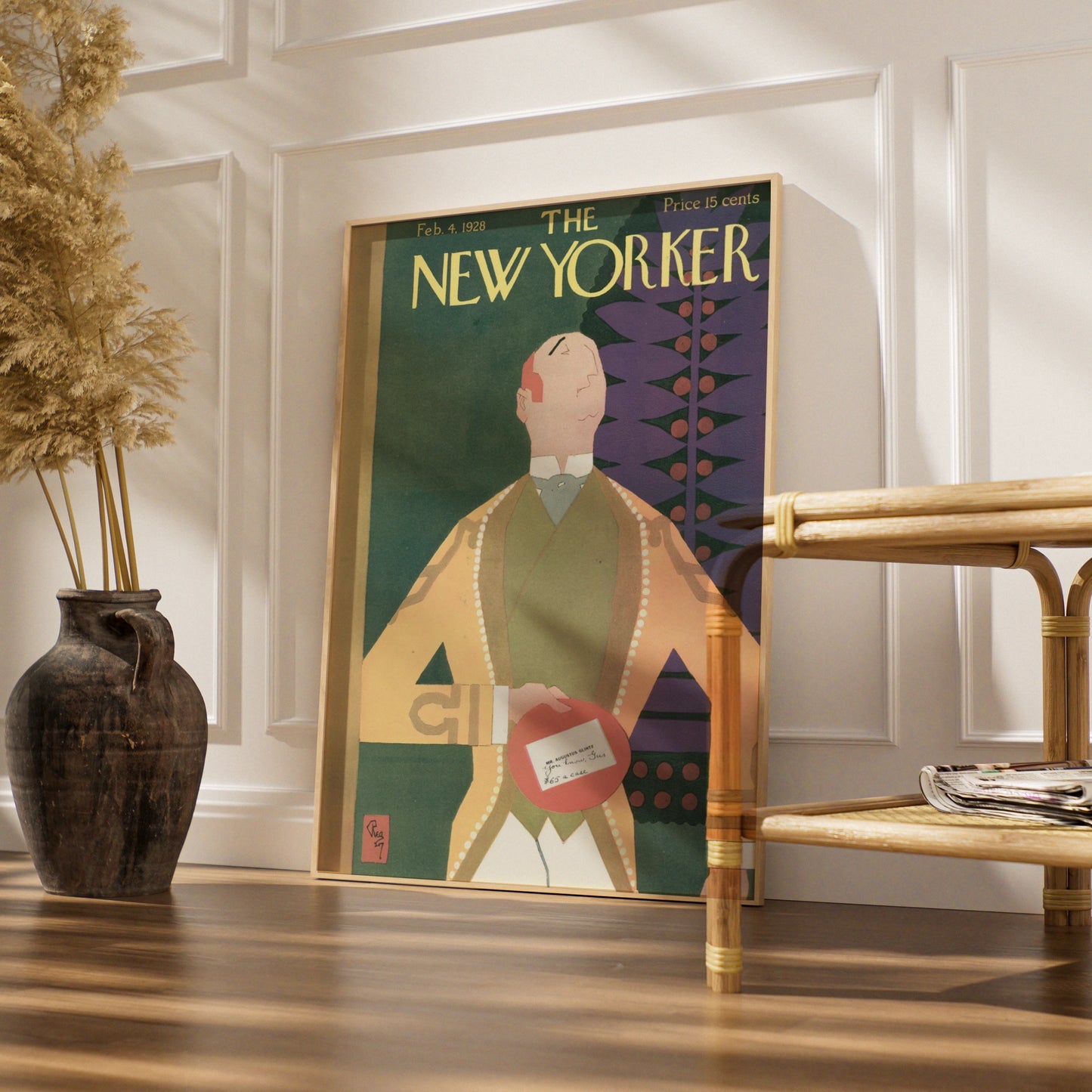 New Yorker Cover February 1928 Vintage Art Poster, Art Deco Wall Art Print