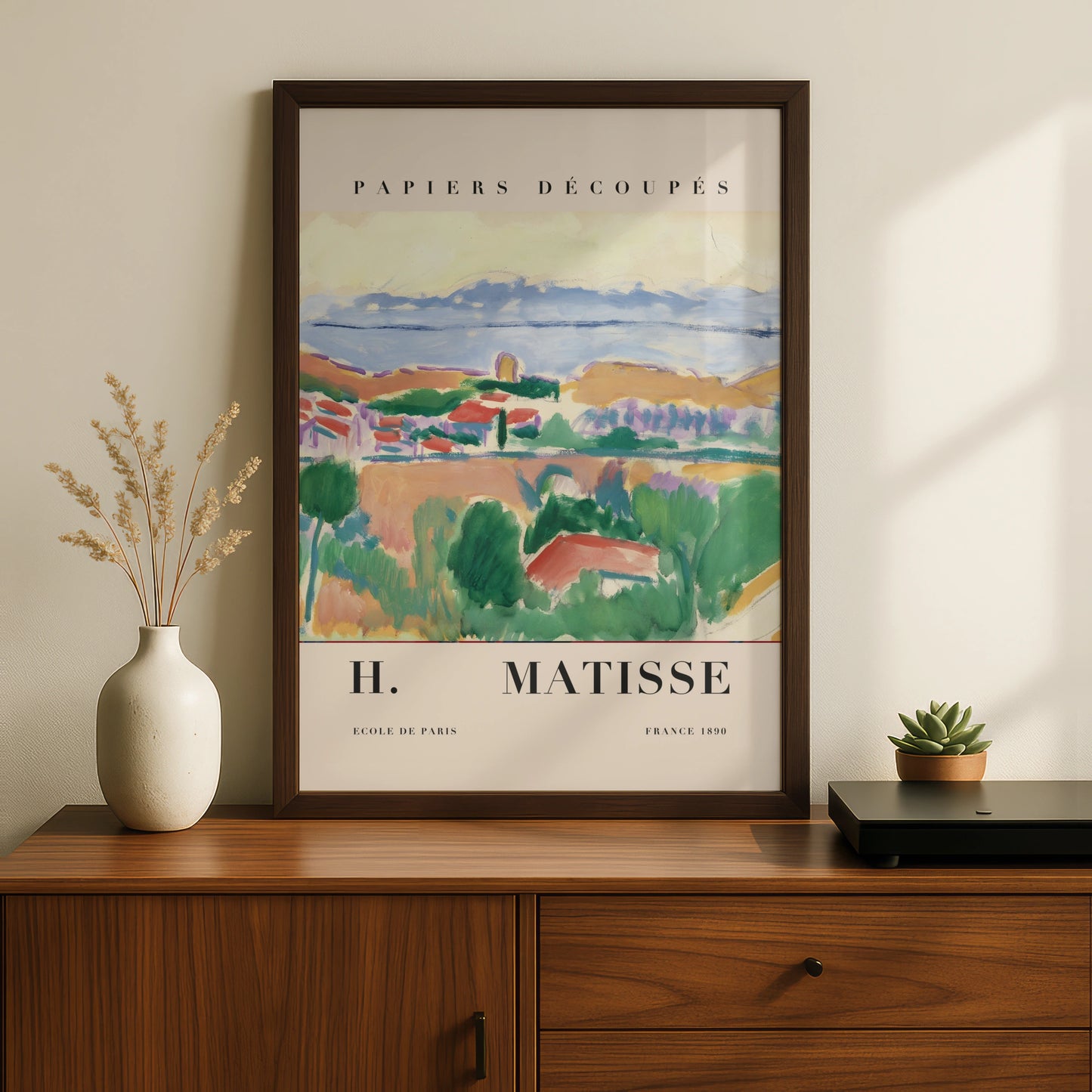 Colourful Coastal Landscape Wall Art Print, Vintage Modernist Living Room Poster – product image 2