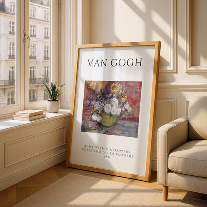 Van Gogh Floral Wall Art Print | Sunflowers Roses Bowl 1886 Vintage Poster, Gallery – product image 4
