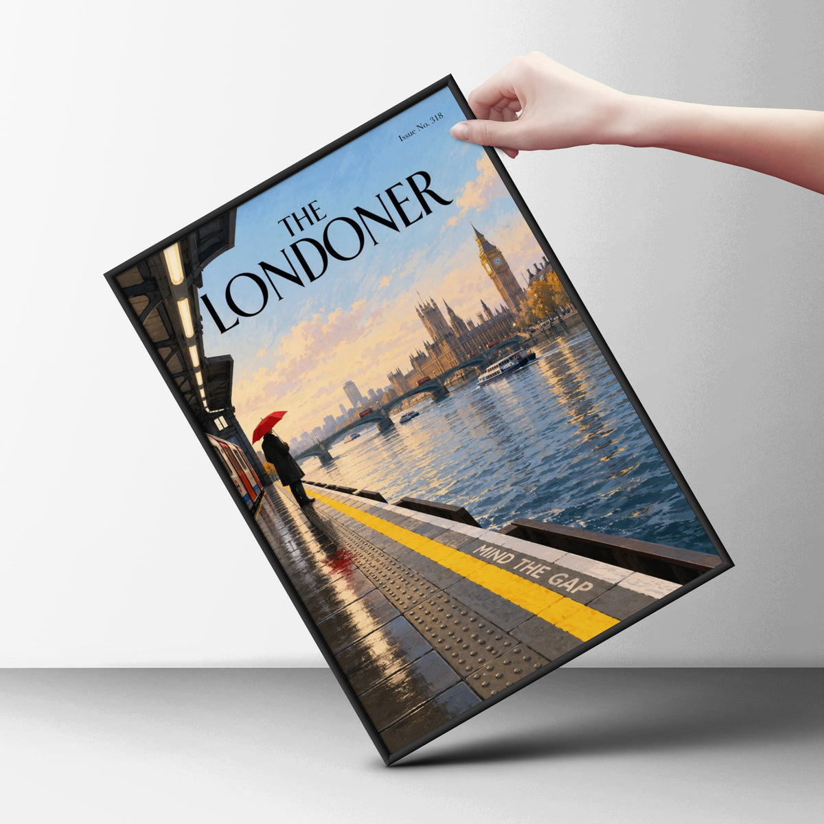 London Underground Poster, Big Ben Thames Wall Art, Mind the Gap Magazine Cover Art Print