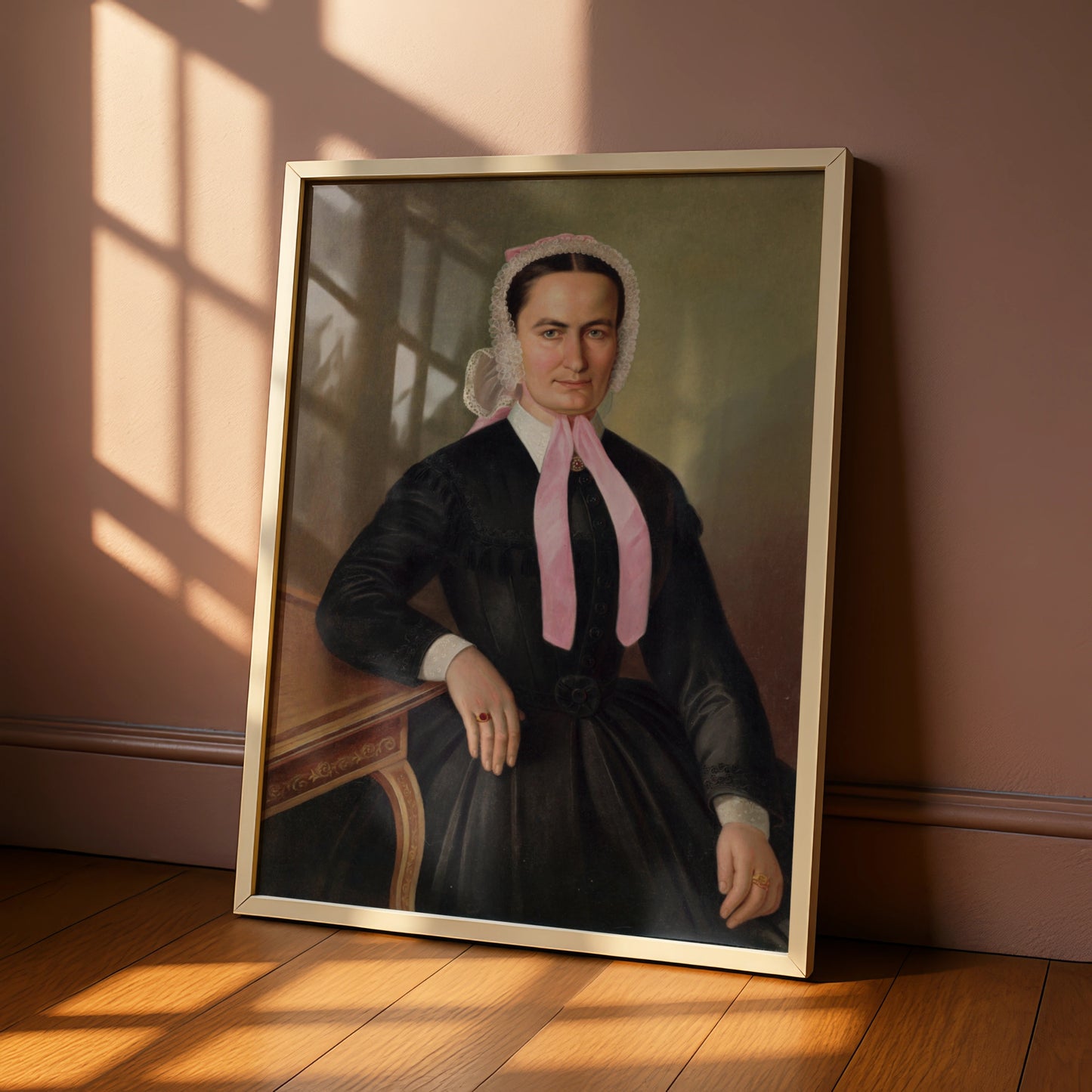 Victorian Woman Portrait Poster, Antique Oil Painting Print, Dark Gothic Wall Art
