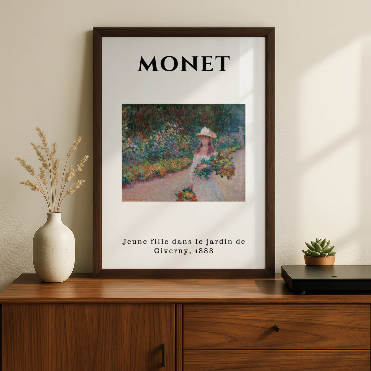 Monet Impressionist Wall Art Print | Girl in Garden Giverny, Vintage Floral Poster – product image 2