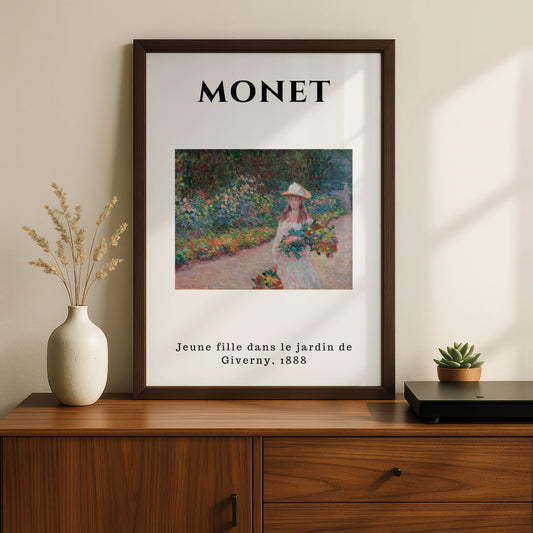Monet Impressionist Wall Art Print | Girl in Garden Giverny, Vintage Floral Poster – product image 2