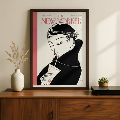 New Yorker April 1926 Cover Poster, Art Deco Woman, Vintage Magazine Wall Art