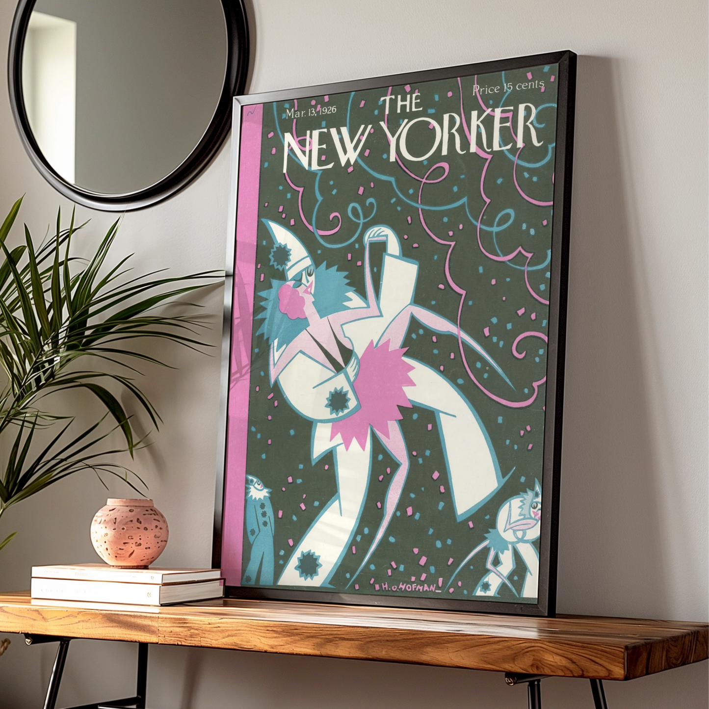 New Yorker 1926 Vintage Cover Poster, Art Deco Clown Carnival Wall Art Print