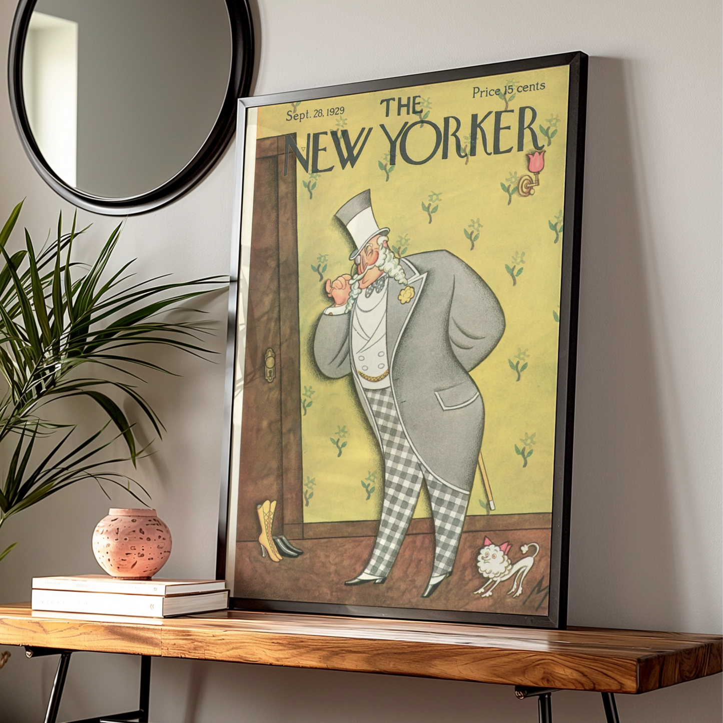 The New Yorker 1929 Cover Poster, Vintage Gentleman Top Hat Wall Art Print
